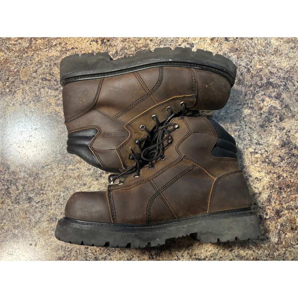 Thorogood Mens Steel Toe Leather Work Boots Brown Lace Up 804-4638 10W - Picture 12 of 14